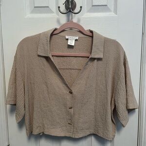 Casual Beige Crop Top